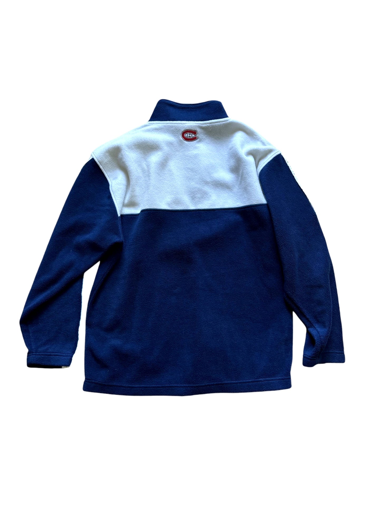 VTG Y2K Montreal Canadiens NHL Fleece Half Zip Blue Sweater Size: L