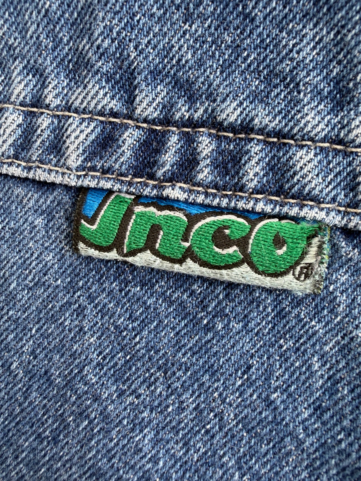 VTG Y2K ‘90s JNCO Flamehead Blue Denim Skater Jeans Youth Size: 18