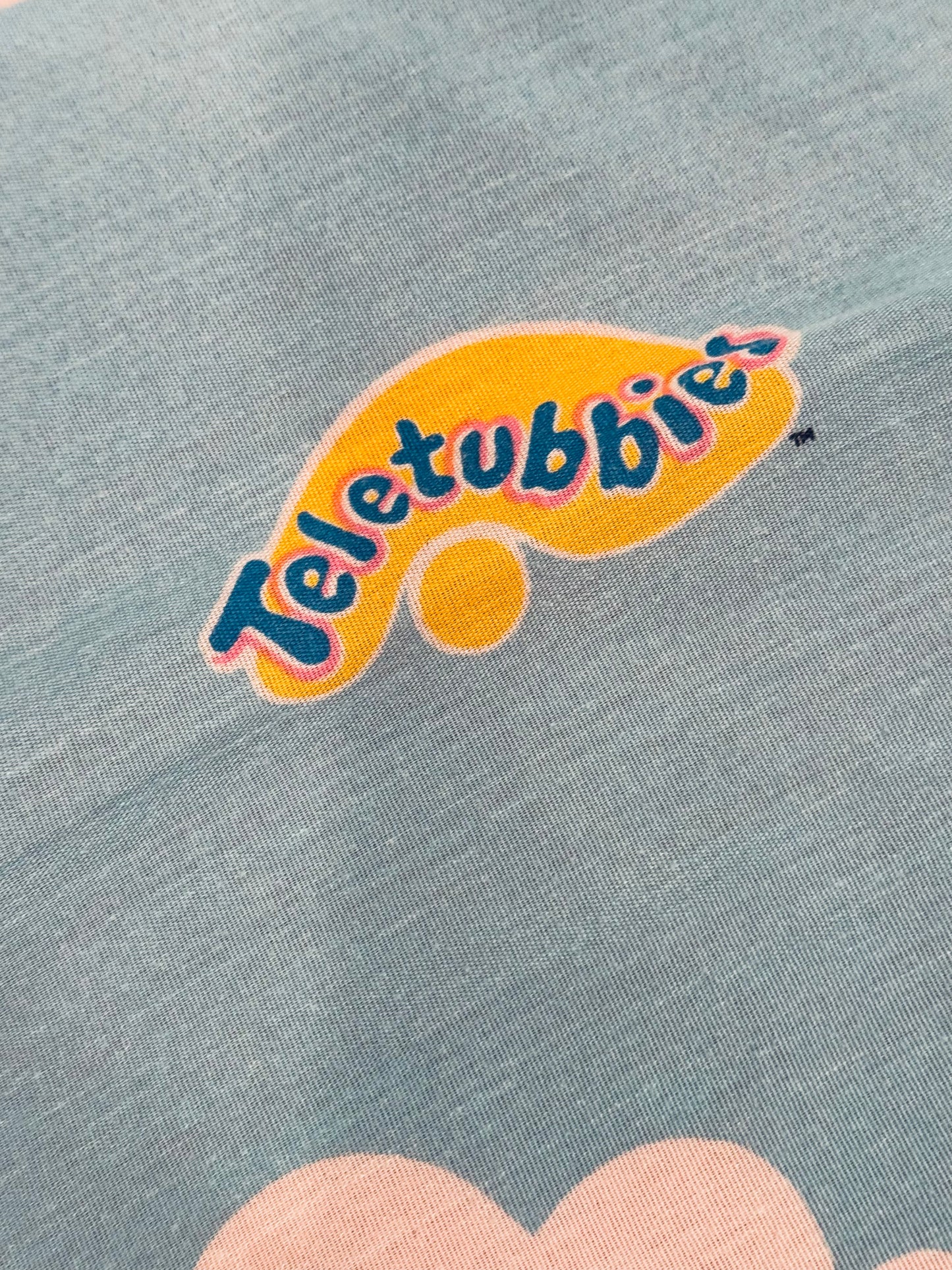 VTG Teletubbies 1998 Toddler Bed Crib Flat Sheet Tinky-Winky Dipsy Laa-Laa Po