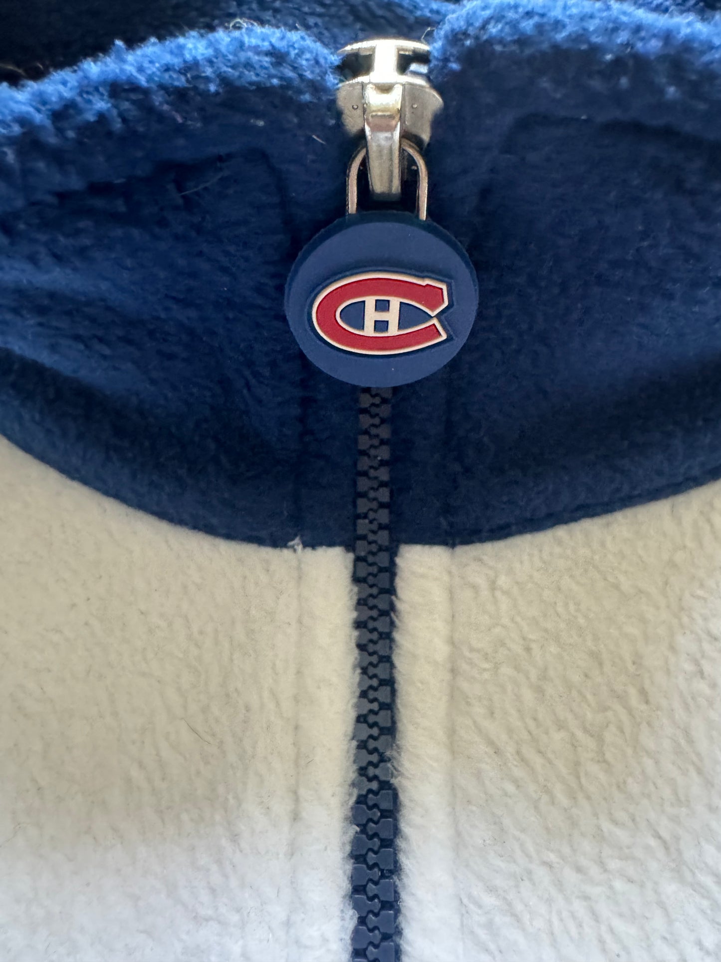 VTG Y2K Montreal Canadiens NHL Fleece Half Zip Blue Sweater Size: L