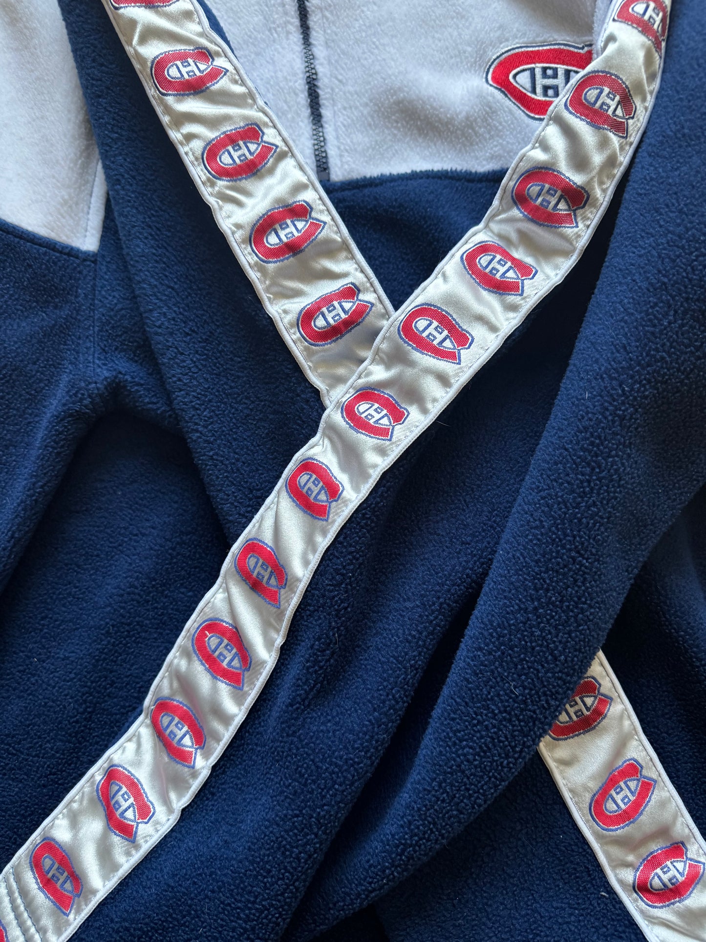 VTG Y2K Montreal Canadiens NHL Fleece Half Zip Blue Sweater Size: L