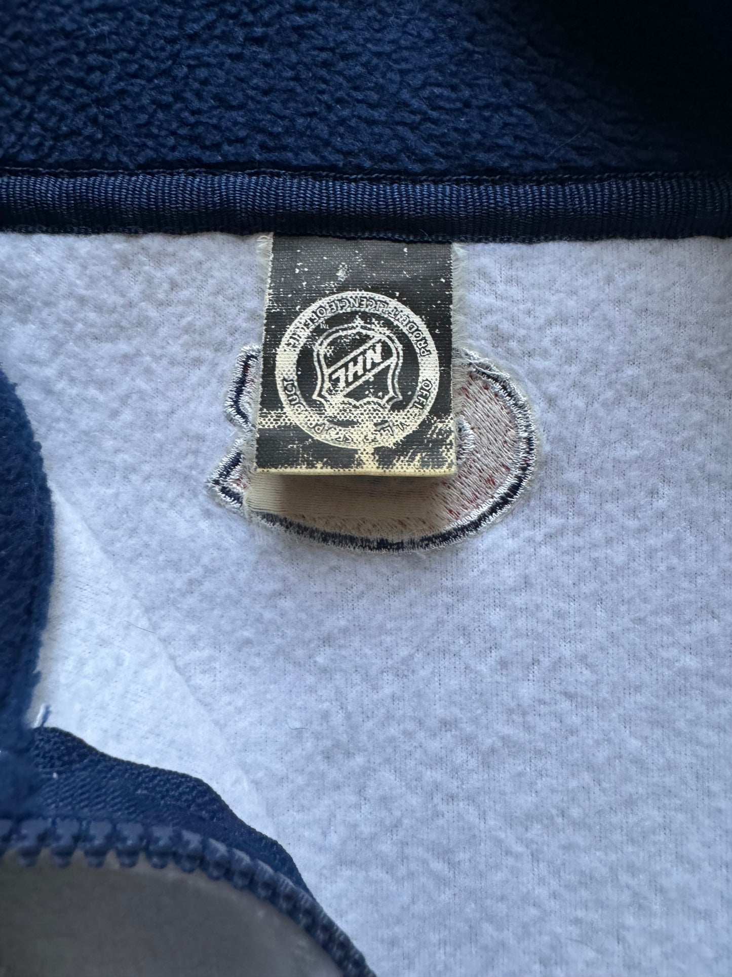 VTG Y2K Montreal Canadiens NHL Fleece Half Zip Blue Sweater Size: L