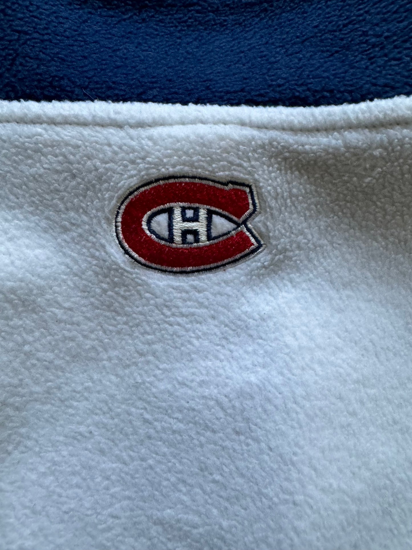 VTG Y2K Montreal Canadiens NHL Fleece Half Zip Blue Sweater Size: L