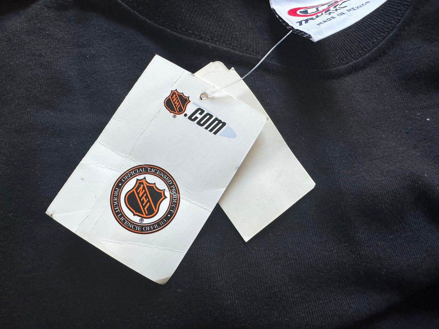 VTG Philadelphia Flyers NHL True Fan Black Stitched Logo T-Shirt Size: XXL