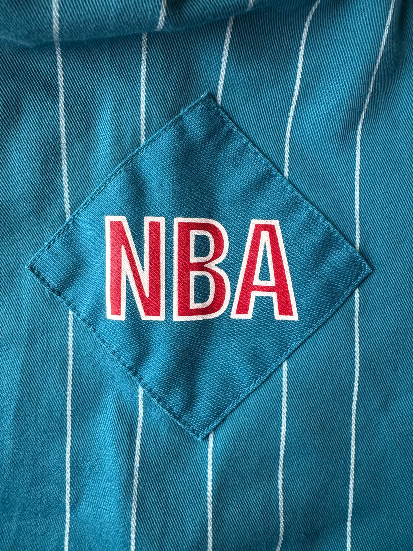 VTG ‘90s Charlotte Hornets Starter NBA Pinstripe Baseball Jersey Size: L