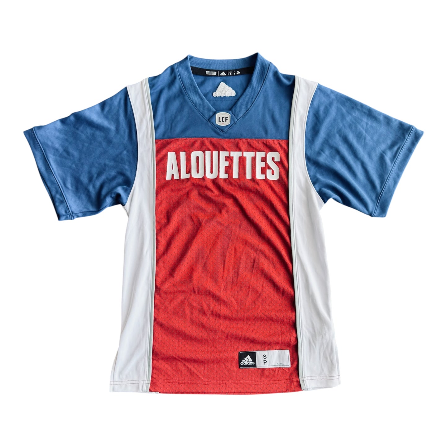 Montreal Alouettes Adidas CFL home jersey, size S, front view