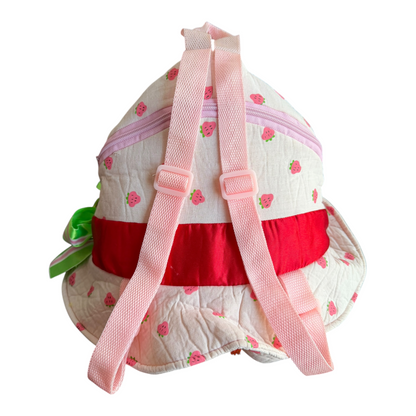 VTG 2004 Strawberry Shortcake Bucket Hat Plush Zipper Backpack