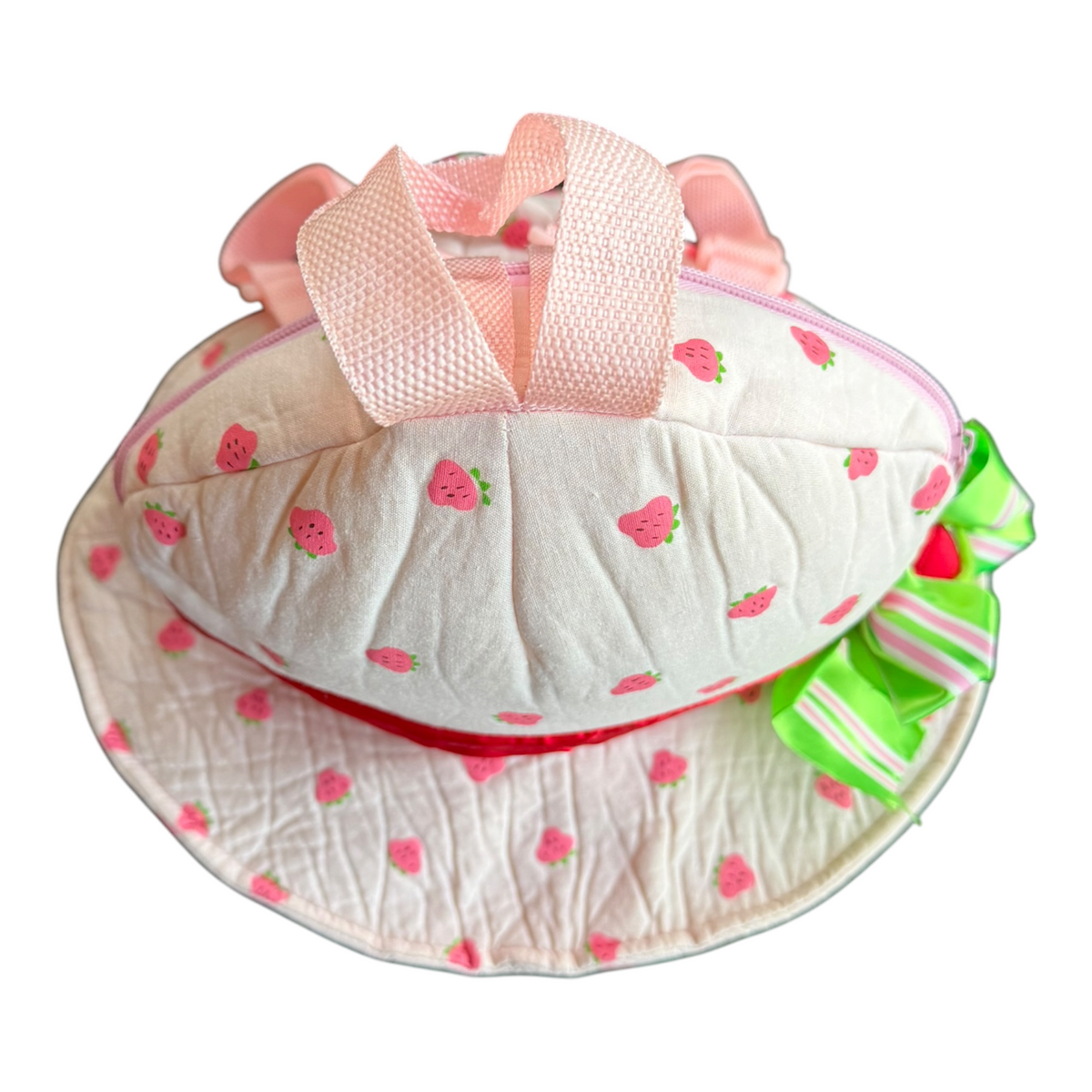 VTG 2004 Strawberry Shortcake Bucket Hat Plush Zipper Backpack