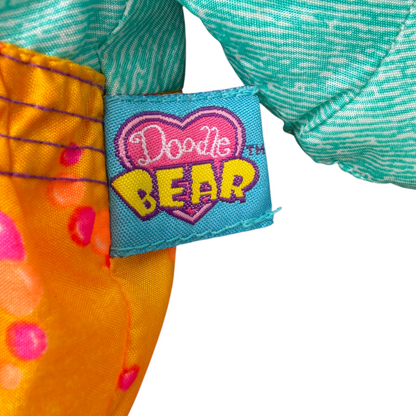 VTG 1996 Tyco Doodle Bear Splash Time Teal Orange Bubble Shorts Plush