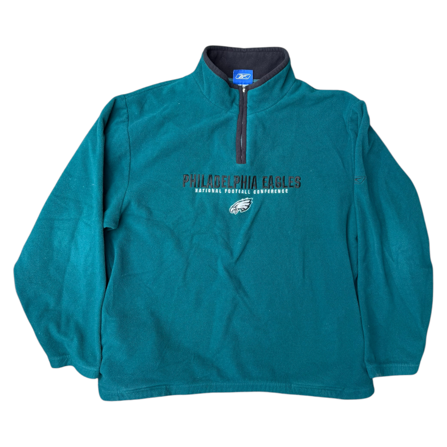 VTG Philadelphia Eagles Reebok Quarter-Zip Fleece Size: L