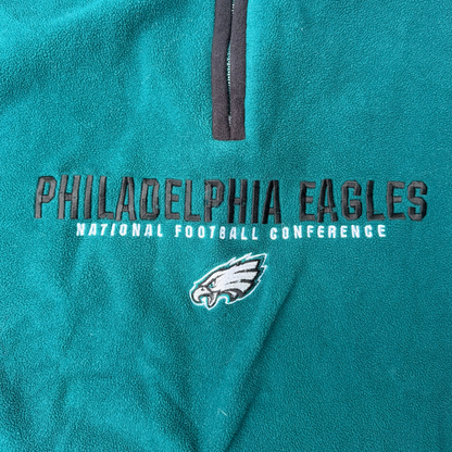 VTG Philadelphia Eagles Reebok Quarter-Zip Fleece Size: L