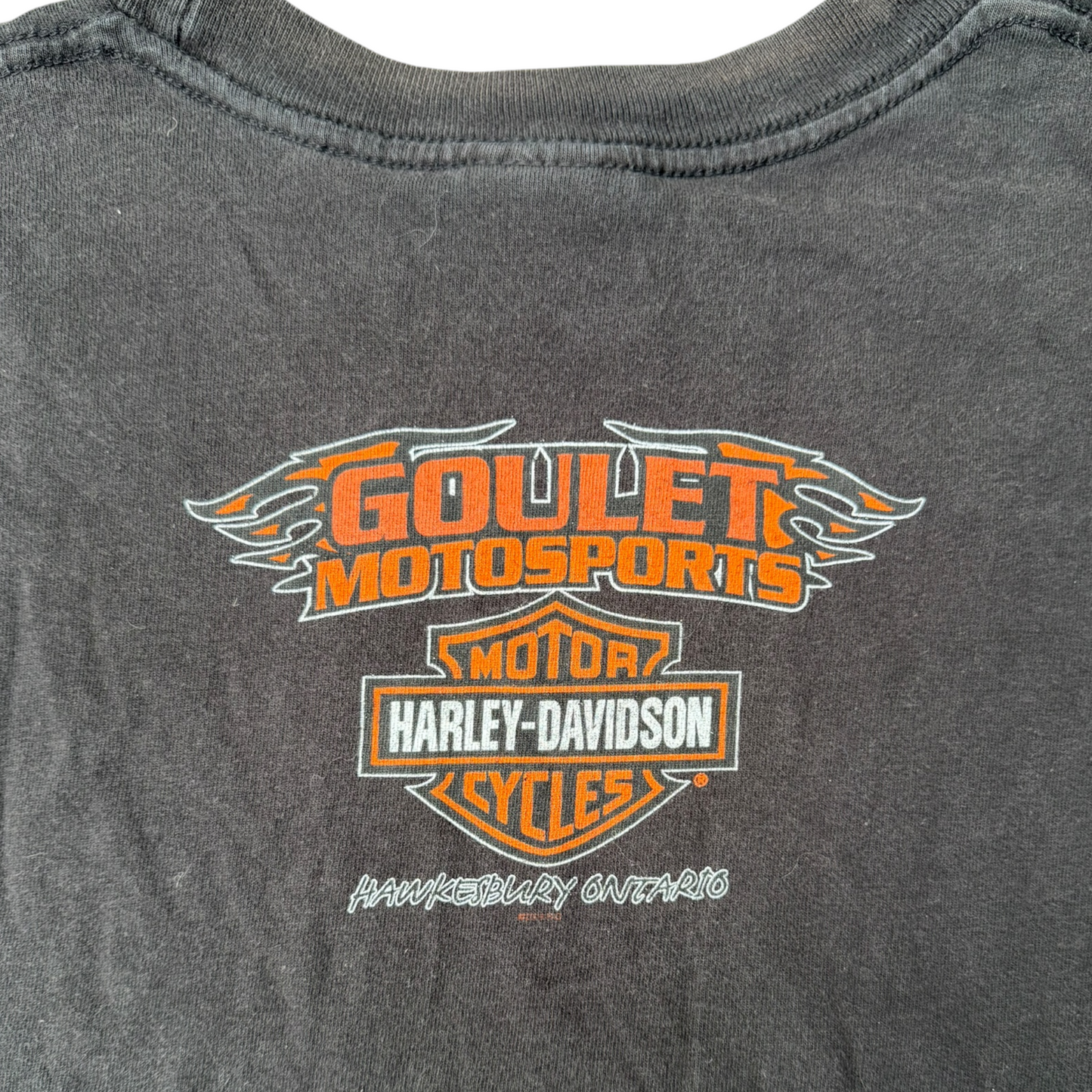 VTG Harley Davidson Pin Up Girl Ride A Legend Fargo ON Graphic T-Shirt Size: XL