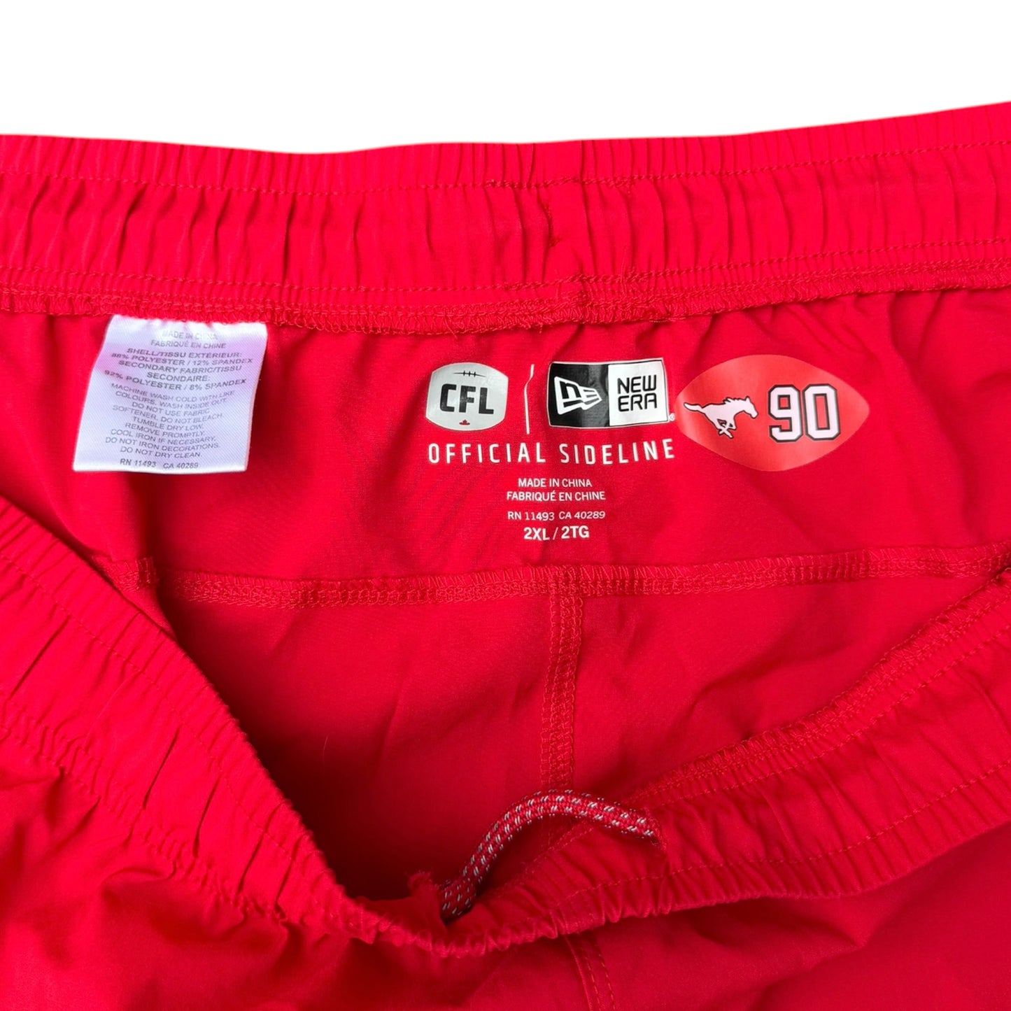 New Era CFL Calgary Stampeders Official Sideline Athletic Red Shorts Size: 2XL