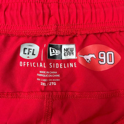 New Era CFL Calgary Stampeders Official Sideline Athletic Red Shorts Size: 2XL