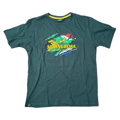 Official South Africa Springboks Rugby Green T-Shirt Size: L