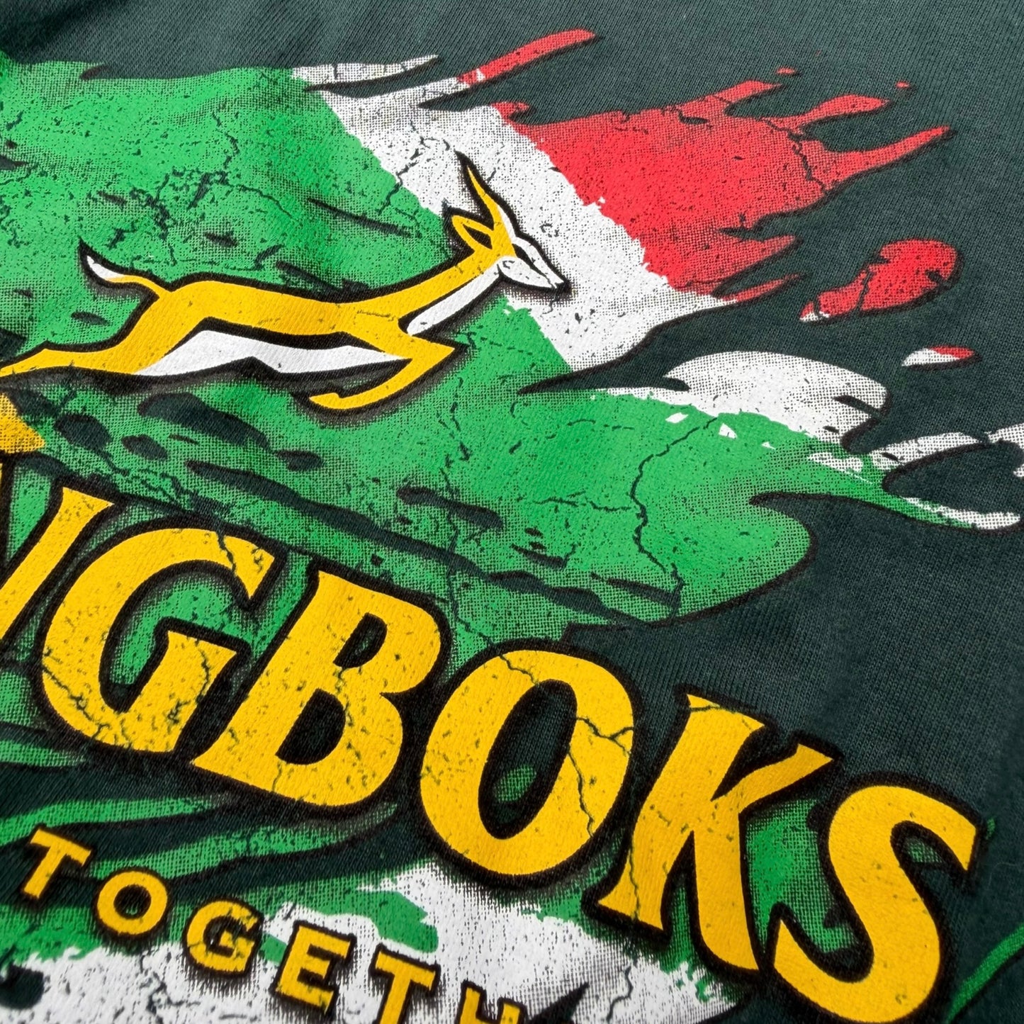 Official South Africa Springboks Rugby Green T-Shirt Size: L