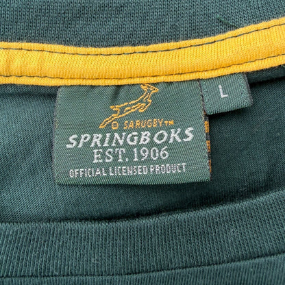 Official South Africa Springboks Rugby Green T-Shirt Size: L