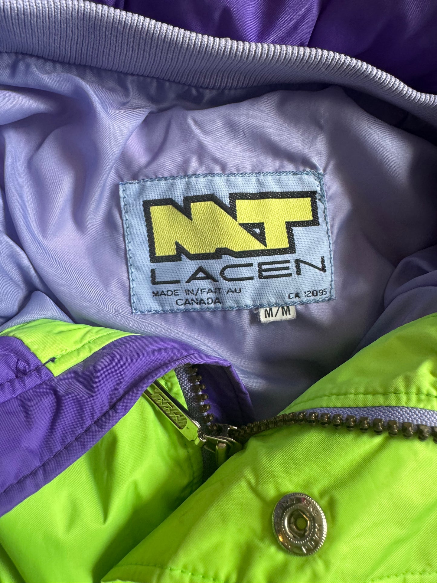 VTG ‘90s Nat Lacen Dermoflex Lightweight Ski Jacket w Hood Colourblock Size: M