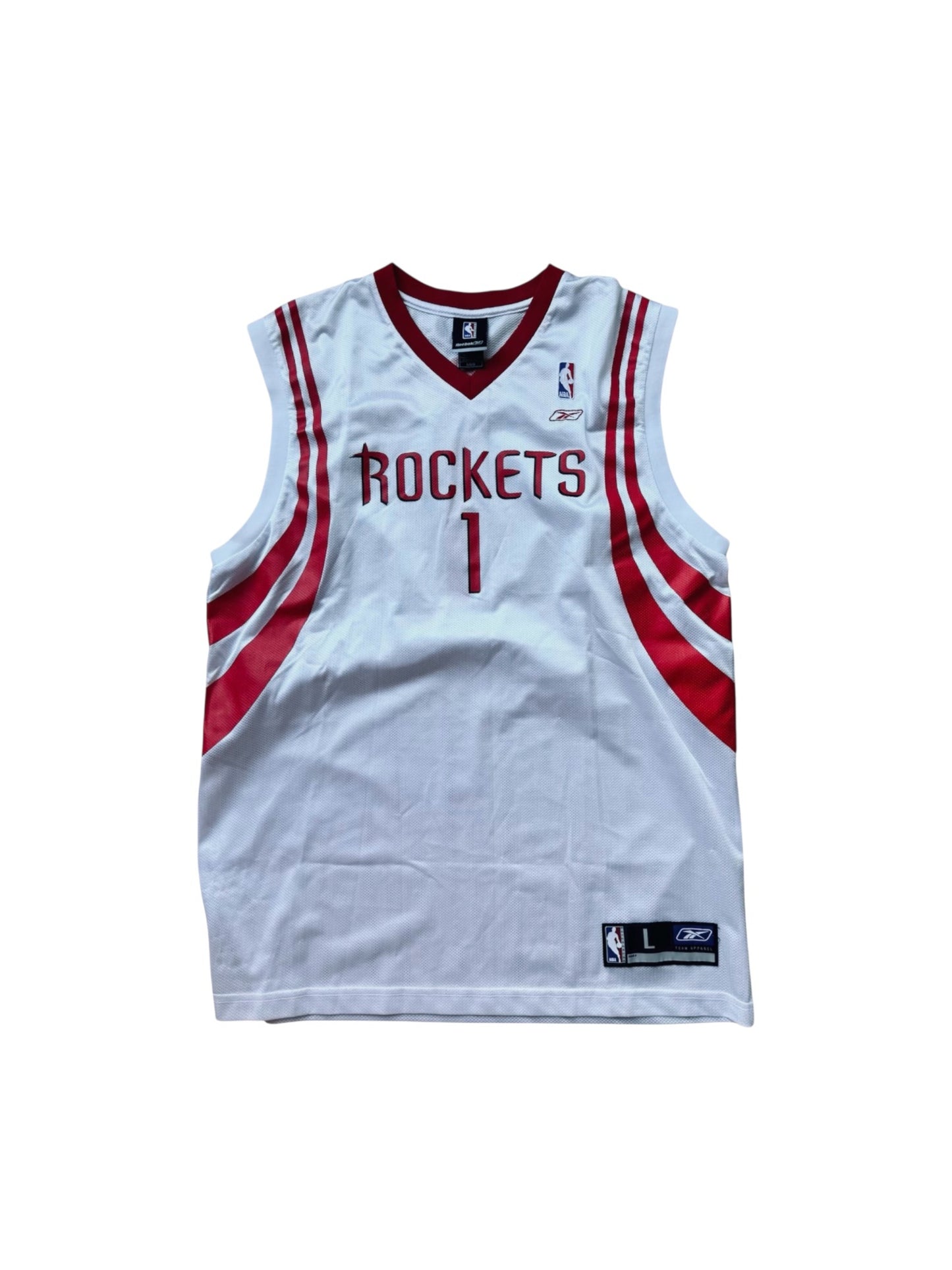 VTG Tracy McGrady Swingman Jersey Houston Rockets #1 White Reebok NBA Size: L