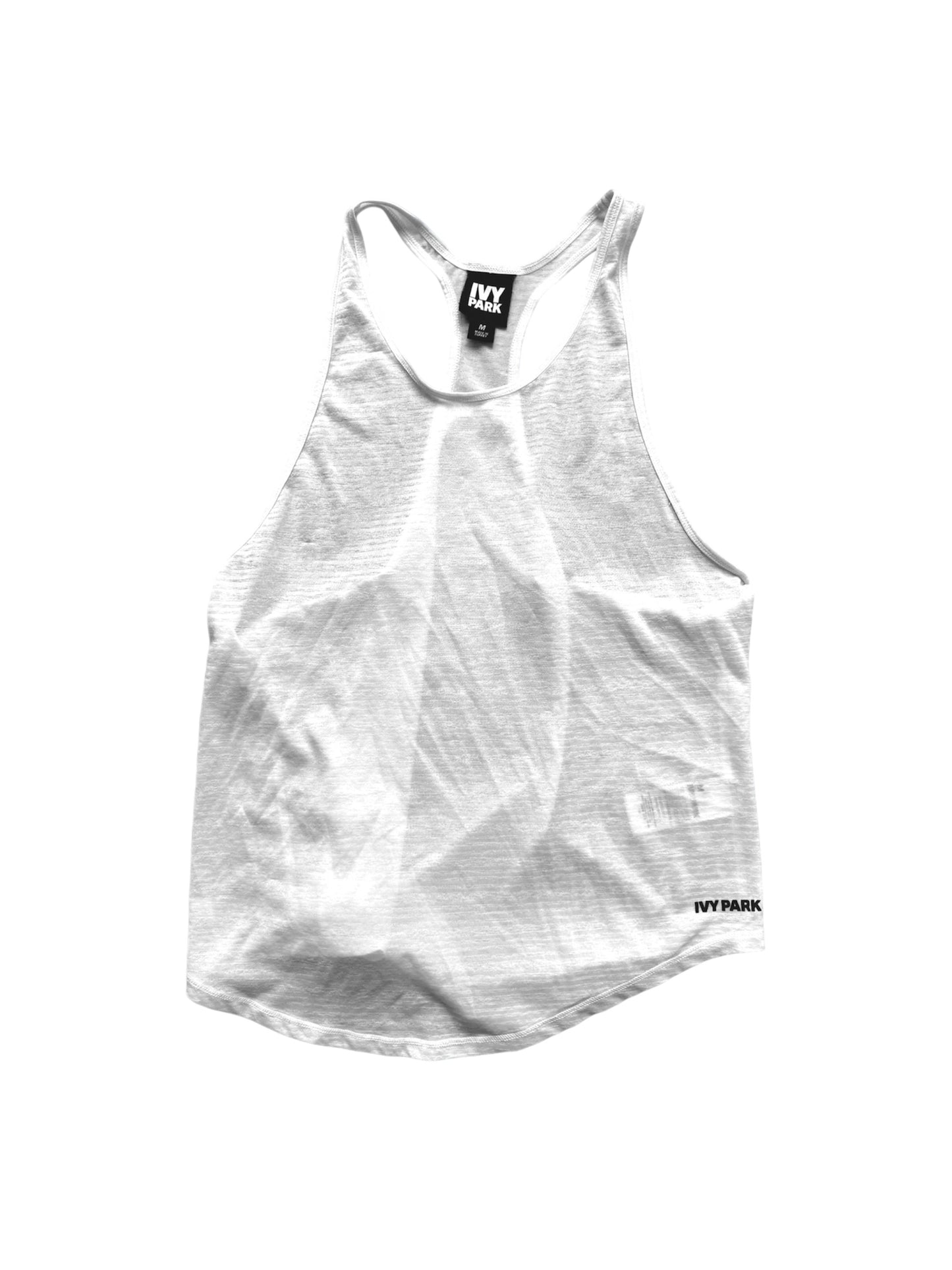 Ivy Park Women's White Stripe Racerback Tank Top Size: M