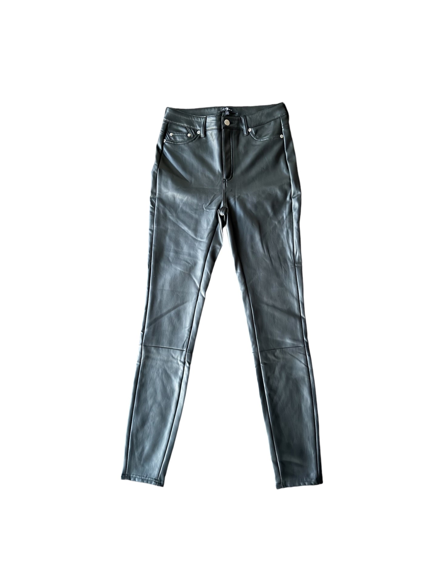 7 for All Mankind Black Faux Leather High Rise Stretch Pants Size: XS