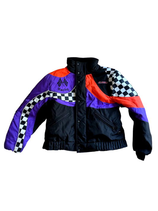 VTG '90s Alaska Racing Jacket Black Purple Orange Size: S