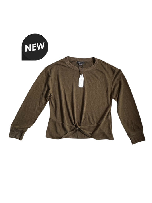 Sanctuary Women's Knotted Knit Lightweight Sweater Olive Oil Size: XL