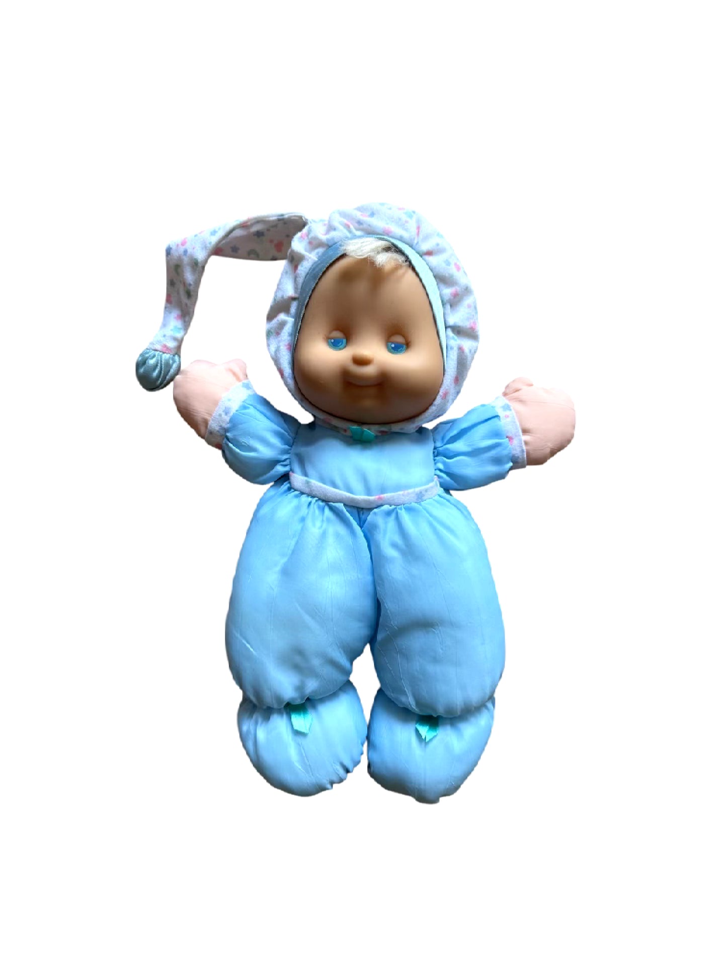 VTG 1991 Fisher-Price Puffalump Kids Plush Snuggle Doll Blue Moon Star No Light