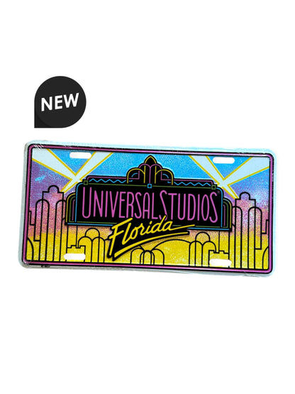 VTG 1980's Universal Studios Florida Souvenir Metal License Plate