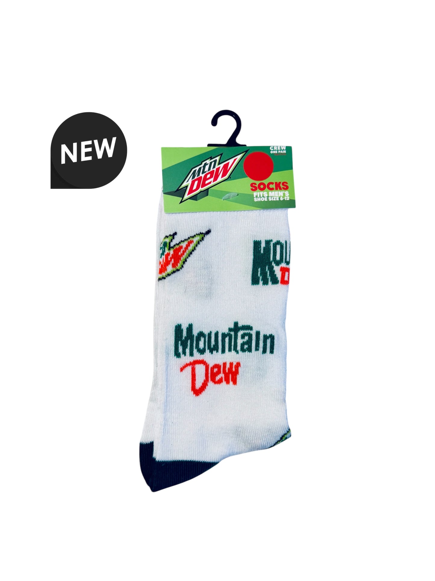 Mountain Dew White Crew Socks