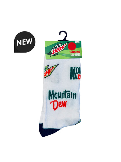 Mountain Dew White Crew Socks