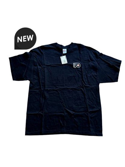 VTG Philadelphia Flyers NHL True Fan Black Stitched Logo T-Shirt Size: XXL