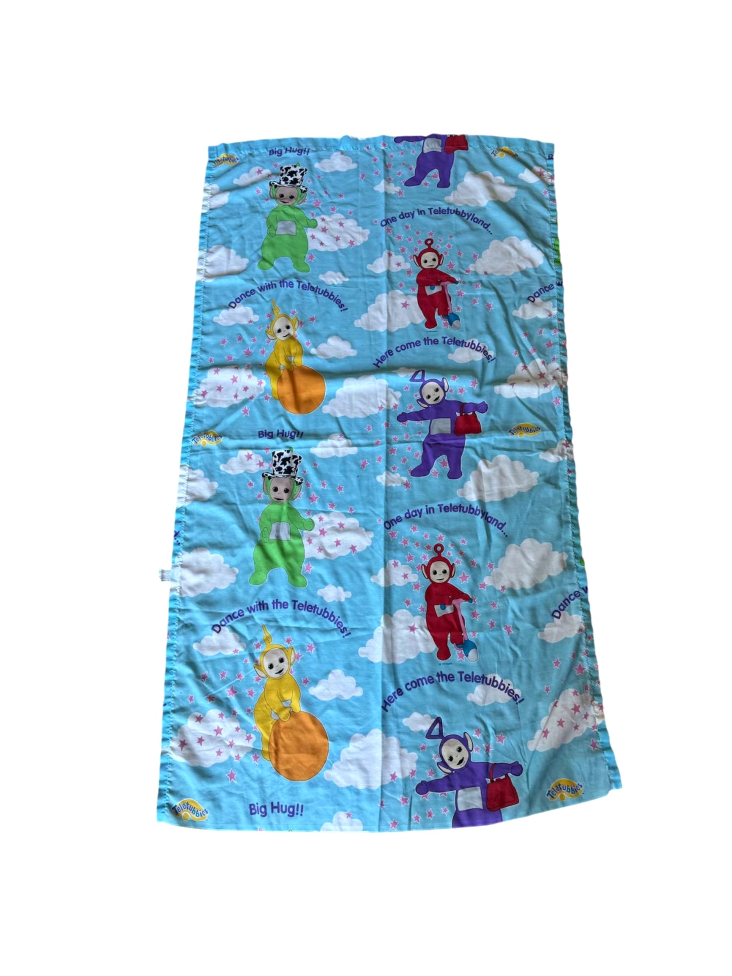 VTG Teletubbies 1998 Toddler Bed Crib Flat Sheet Tinky-Winky Dipsy Laa-Laa Po