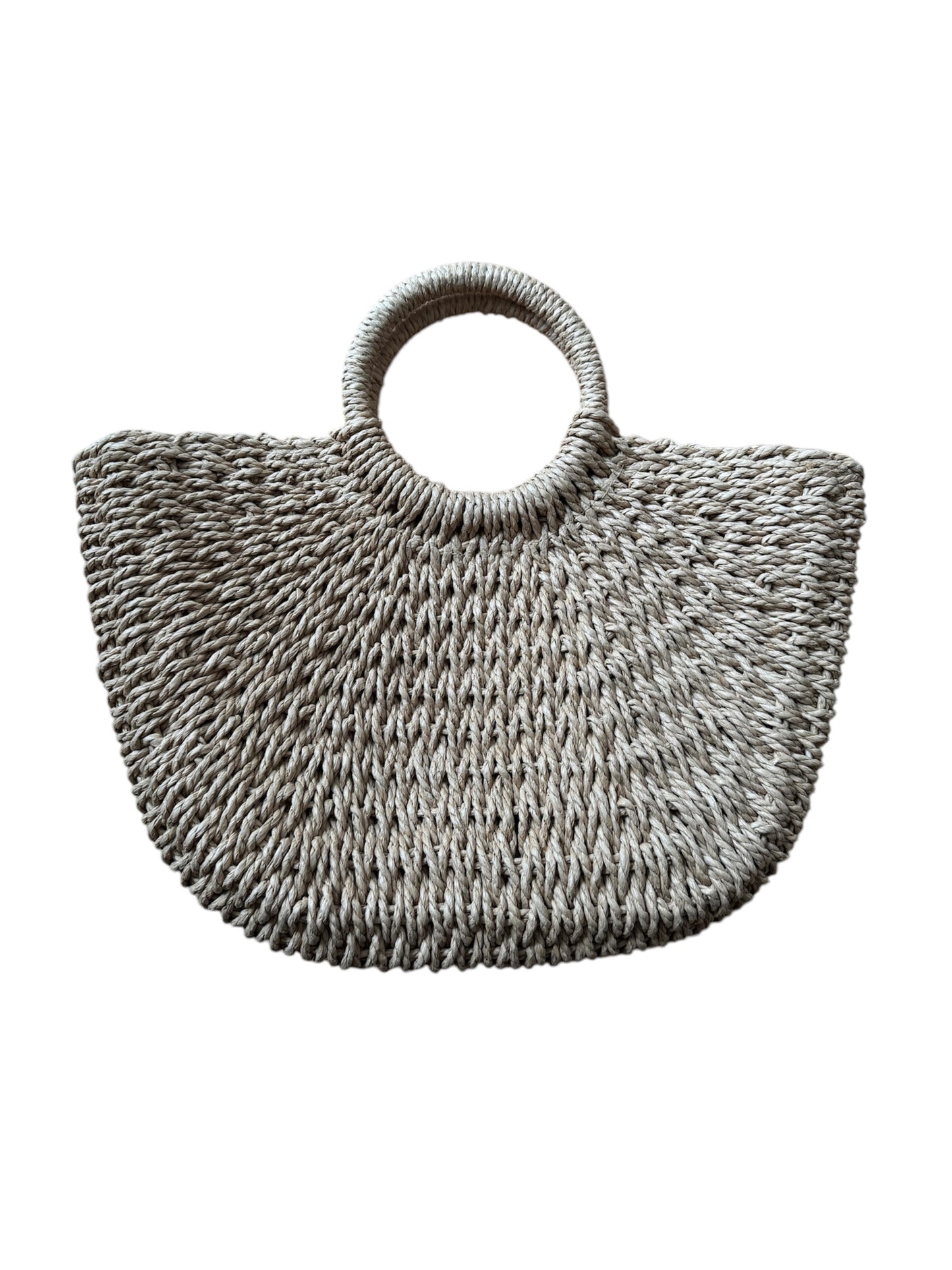 Summer Rattan Top Handle Bag