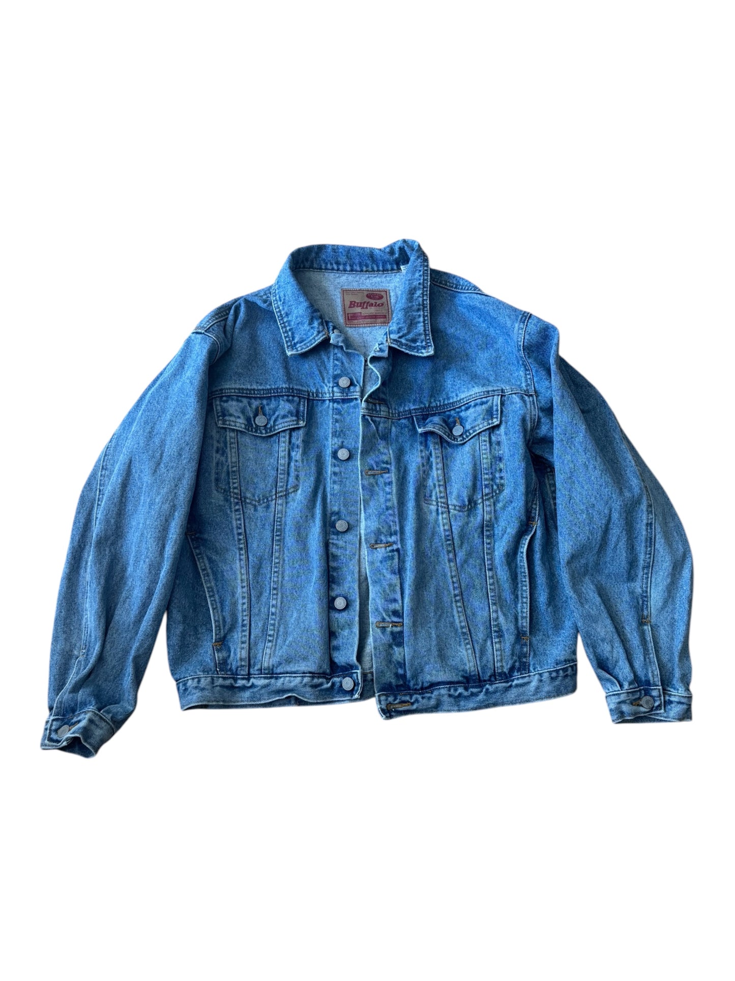 VTG Buffalo Jean Jacket 100% Cotton Rare Embroidery “YOP” Size: M