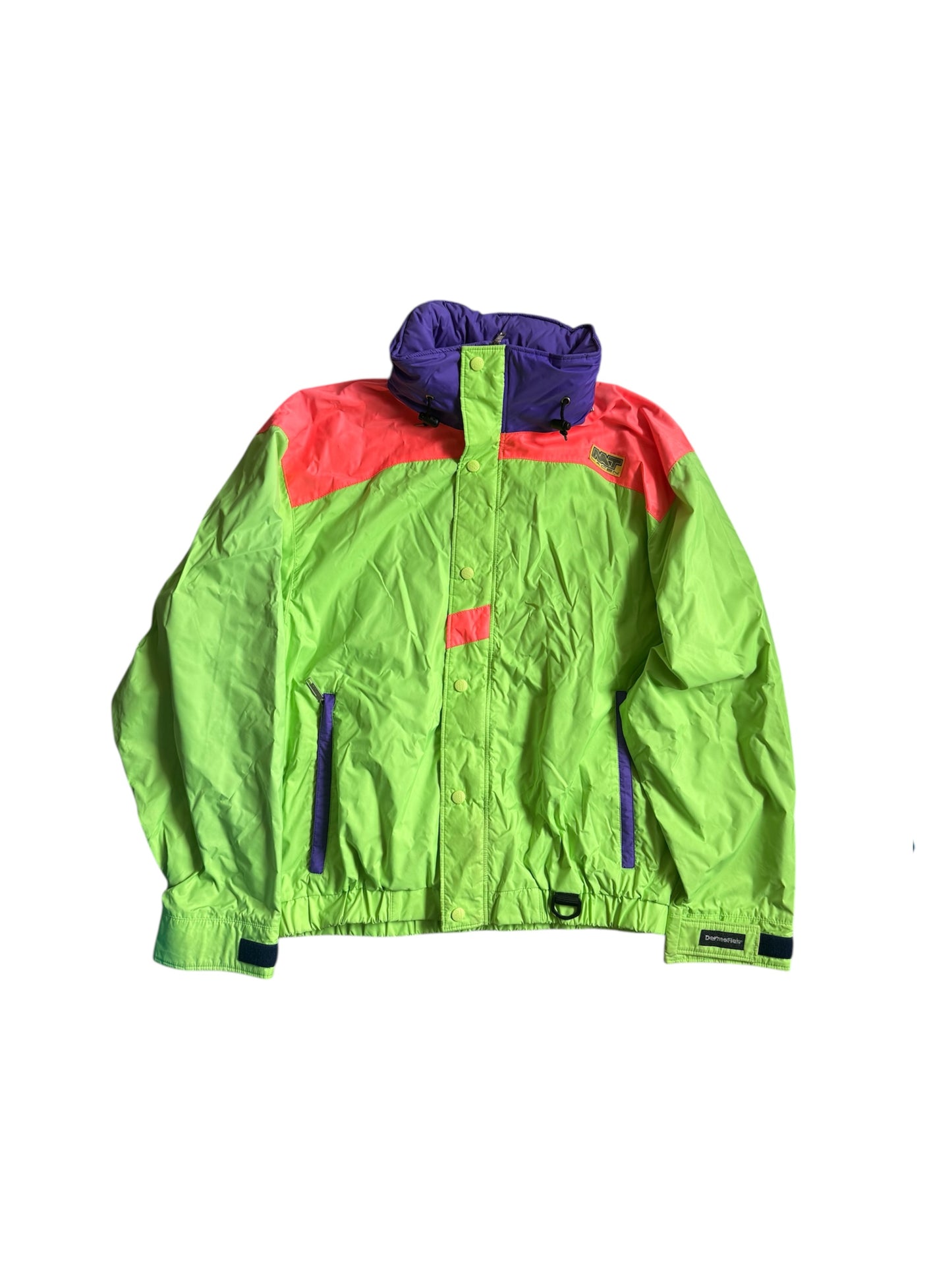 VTG ‘90s Nat Lacen Dermoflex Lightweight Ski Jacket w Hood Colourblock Size: M