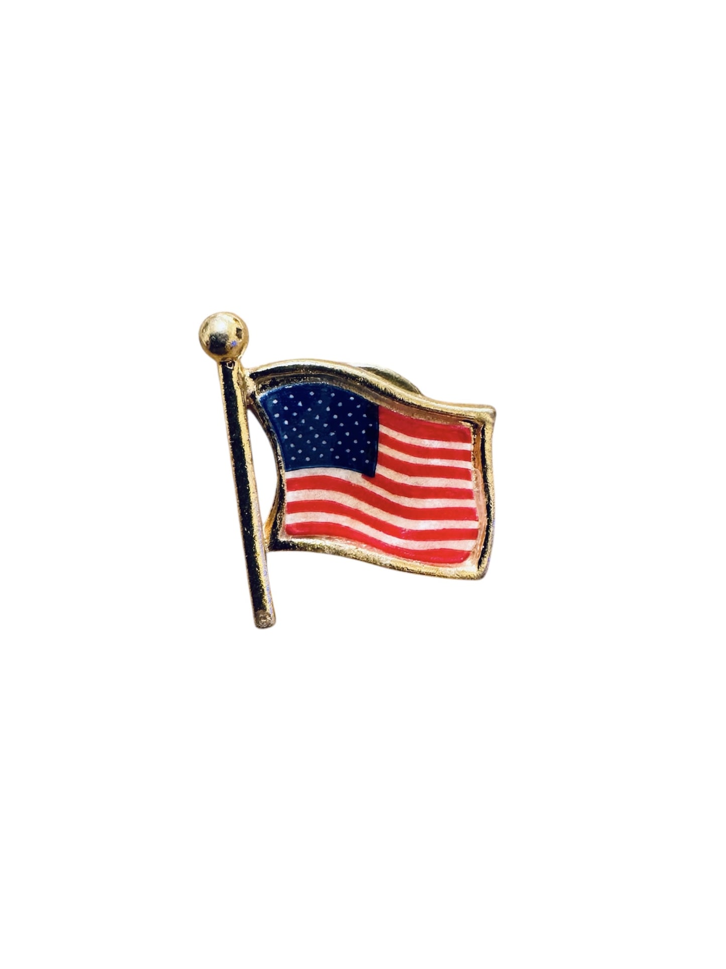 VTG American Flag Enamel Lapel Pin/Hat Pin 1.8cm