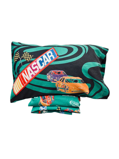 VTG 1995 NASCAR Daytona Talladega Bristol Bed Sheet Set - 3 Pieces Size: TWIN