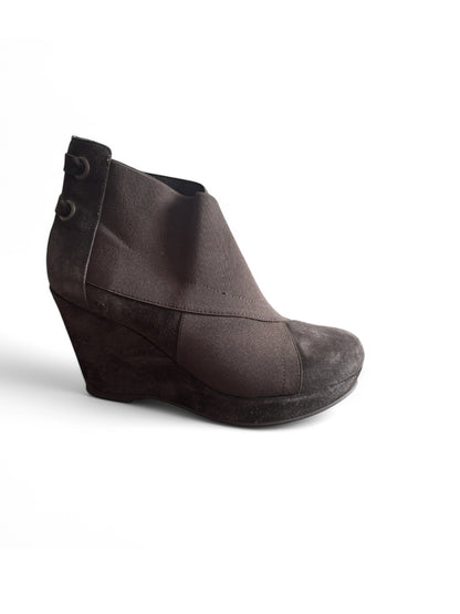 Browns Velour 175 Bis Marron Wedge Boots EU 37