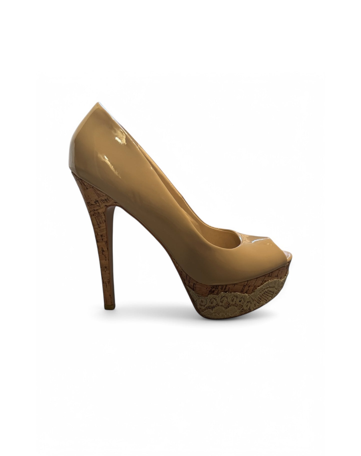 Noblez Soulier Dentelle Nude Heel Shoes EU 38