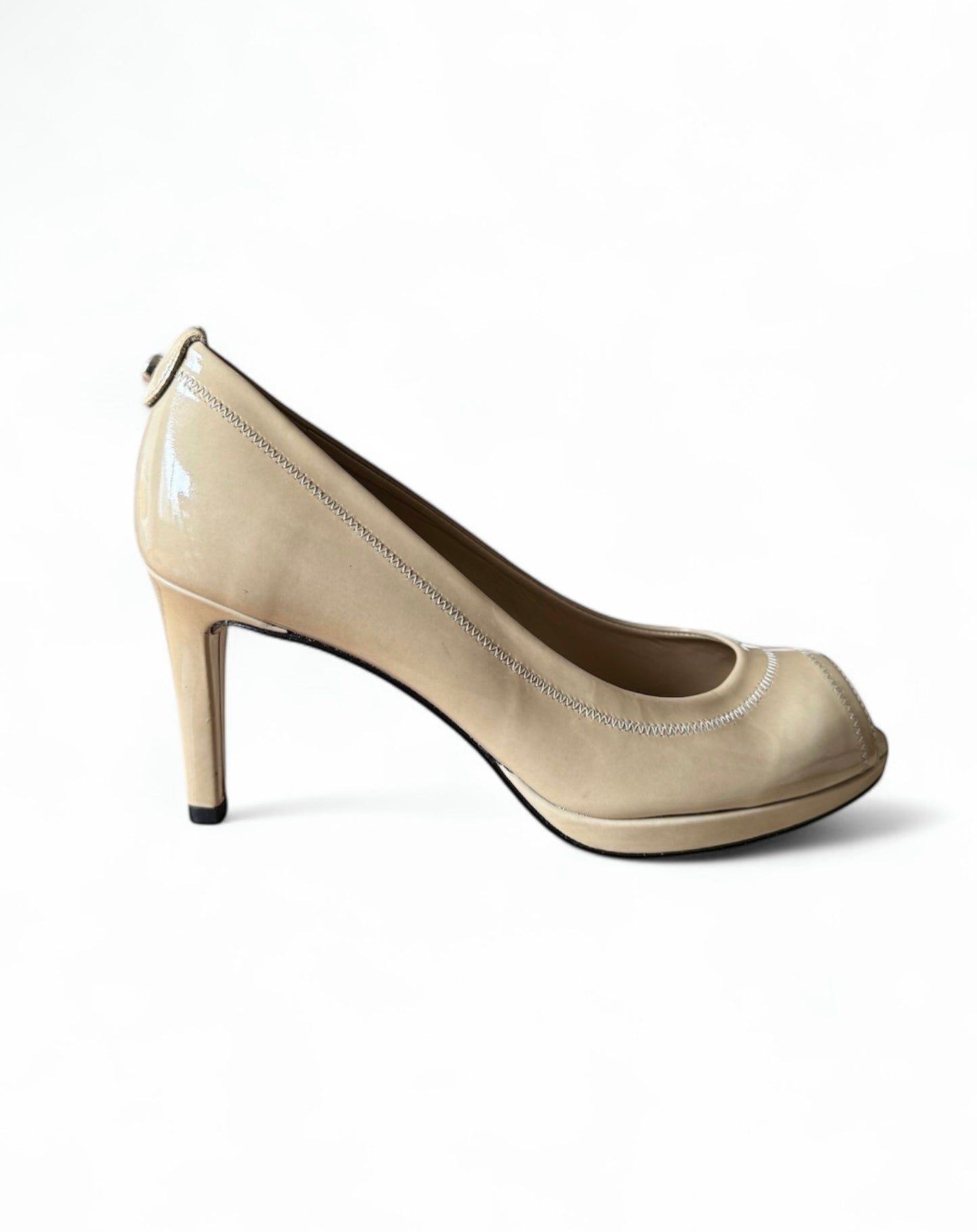 Stuart Weitzman Avignon Adobe Aniline Peep Toe Heels Leather US 7