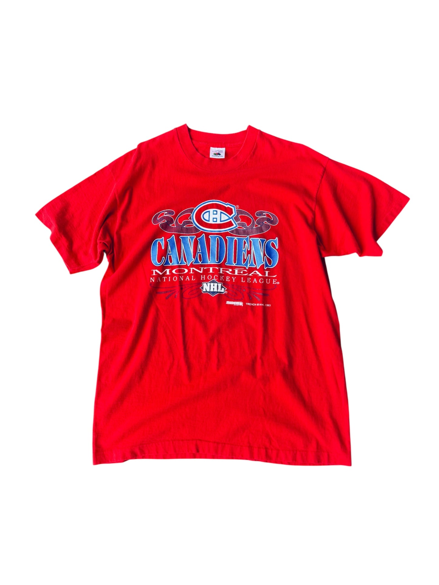 VTG Trench 1993 Montreal Canadiens NHL FOTL Single Stitch T-Shirt Size: XL