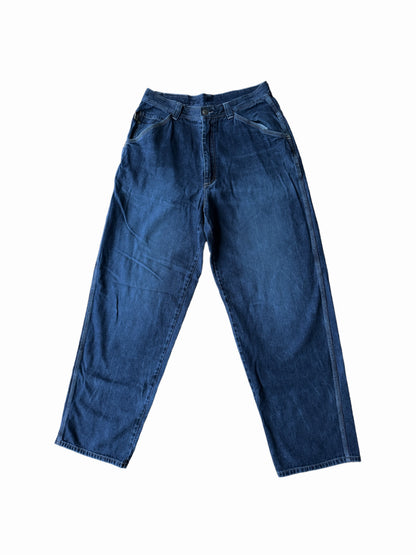 Y2K Schott Bros NYC Men's Denim Jeans Stiched Logo Streetwear Baggy Size: 34