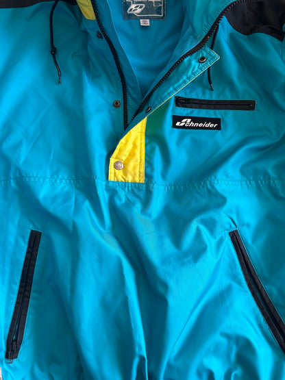 VTG Schneider Fabric Entrant Lightweight Ski Jacket w Hood Colorblock Size: 50