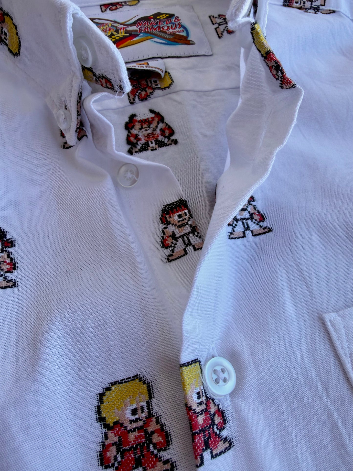 Naked & Famous Capcom Street Fighter Ken & Ryu Button-Down Shirt Size: M