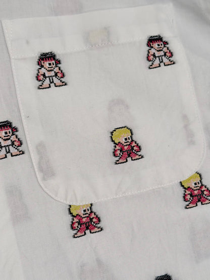Naked & Famous Capcom Street Fighter Ken & Ryu Button-Down Shirt Size: M