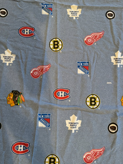 VTG NHL Hockey Original 6 Teams Logos Fitted Flat Bed Sheet Size: TWIN