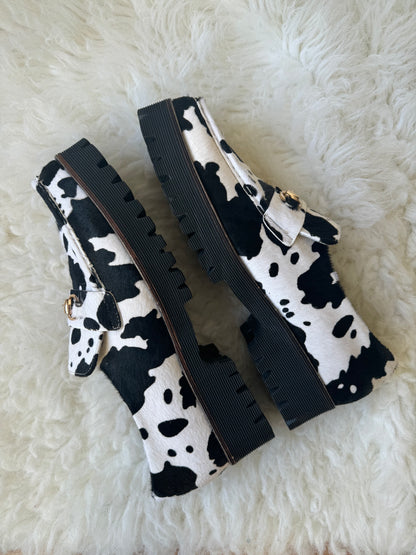 Intentionally Blank HK-2 Cow Print Loafers US 14