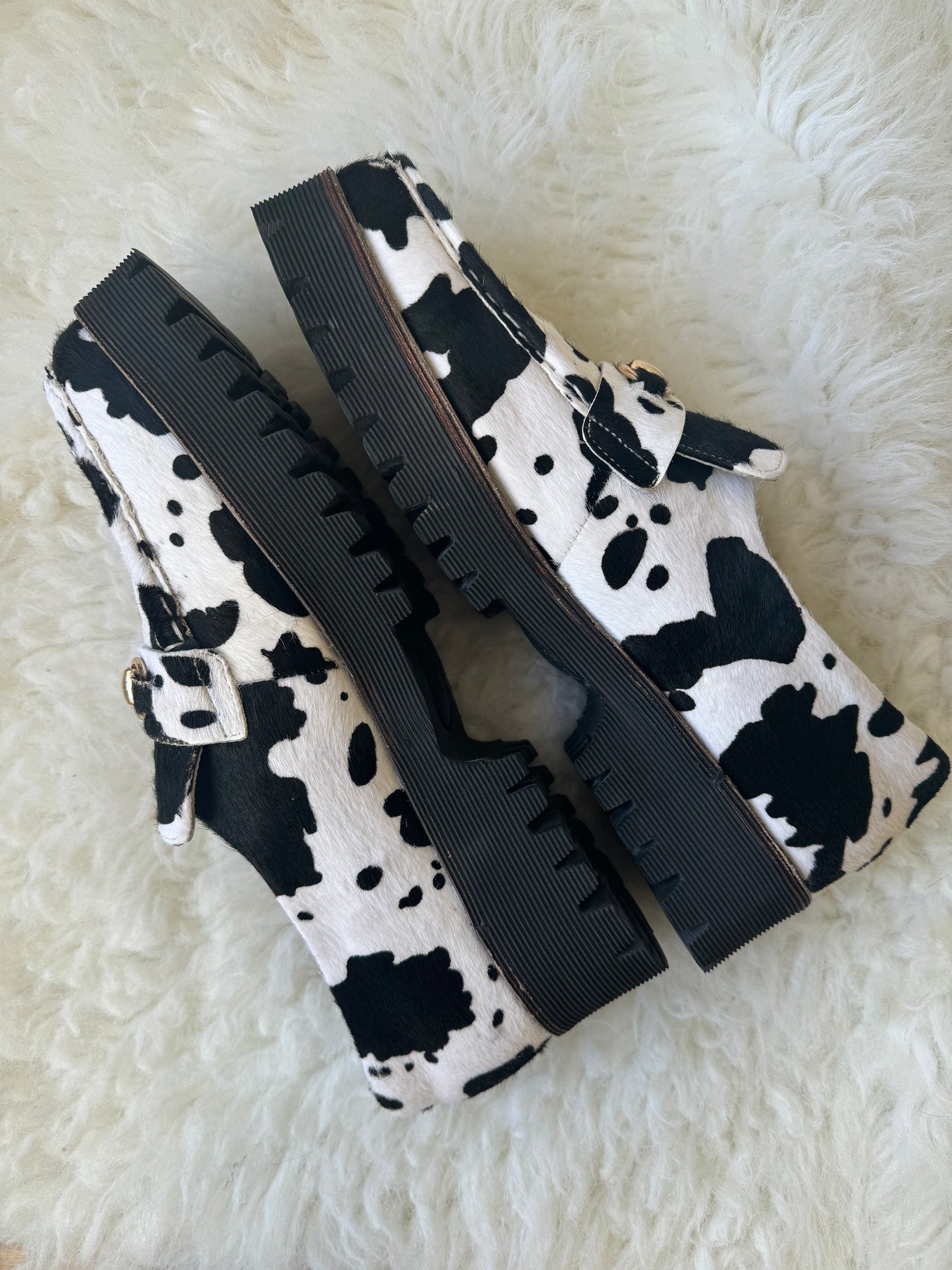 Intentionally Blank HK-2 Cow Print Loafers US 14