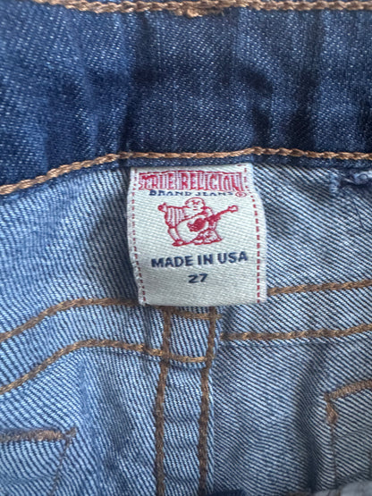 True Religion Gwen Skinny Blue Women's Zippered Ankle Jeans Size: 27